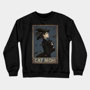 Cat Halloween Cat Mom Crewneck Sweatshirt